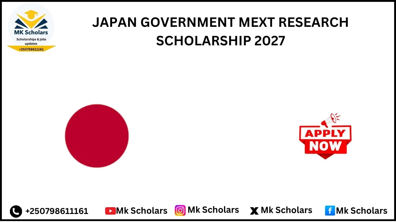 JAPAN GOVERNMENT MEXT RESEARCH SCHOLARSHIP 2027